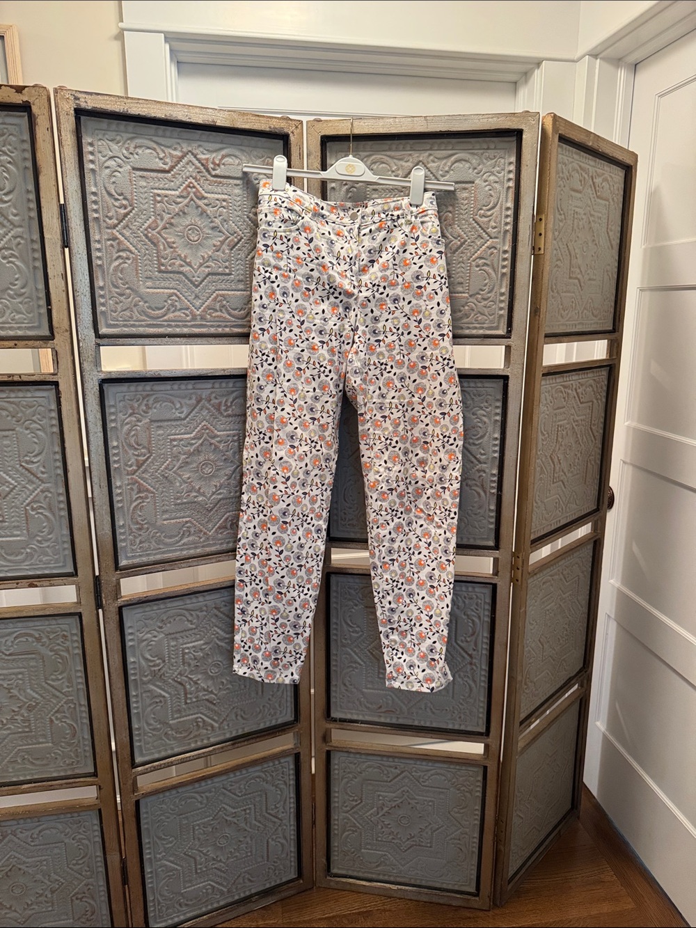 Etcetera White Floral Print High-Rise Pants